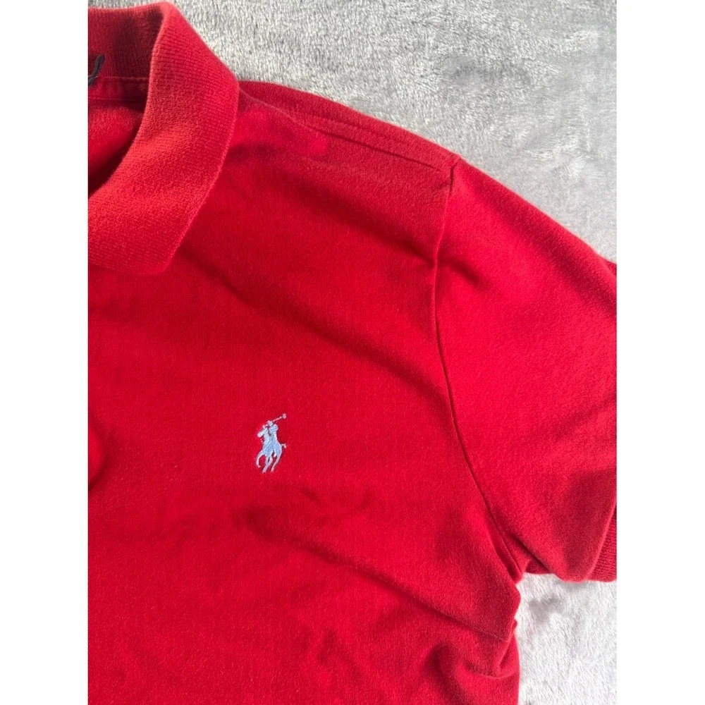 Ralph Lauren Sport Slim Fit Women's Polo XL Red Two-button Placket Shirt Cotton